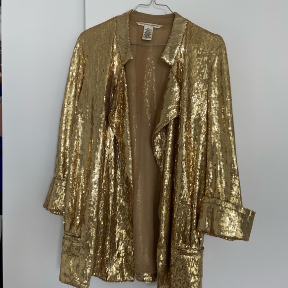 Diane Von Furstenberg Jackets & Blazers - Super-fun Diane von Fürstenberg gold blazer